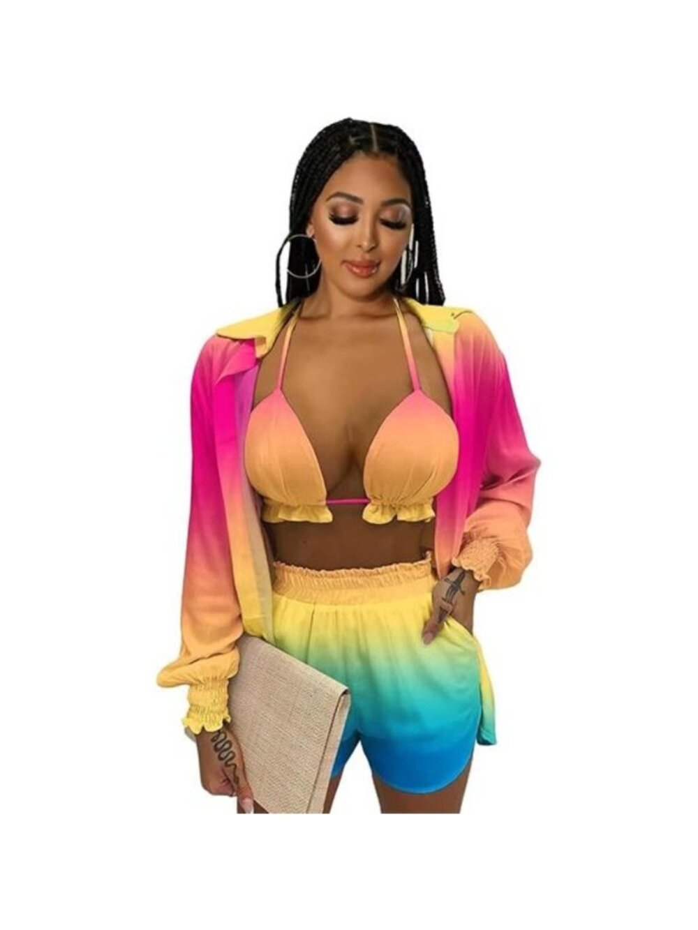 Women 3 Piece Outfits Set - Gradient